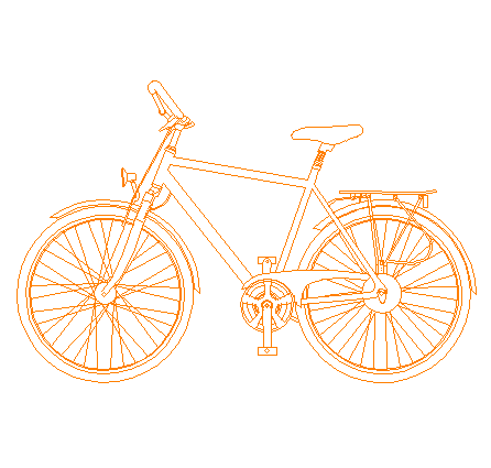 بلوک آماده اتوکد دوچرخه