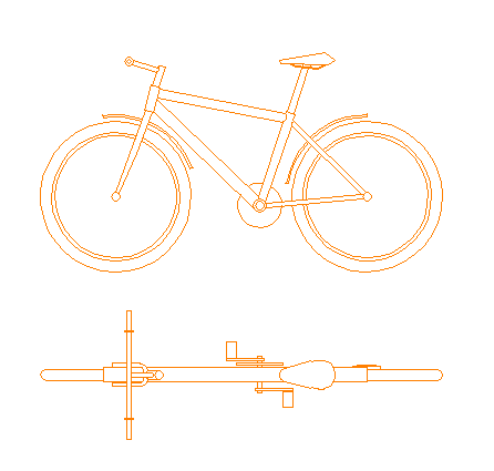 بلوک آماده اتوکد دوچرخه