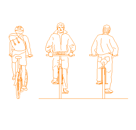 بلوک آماده اتوکد دوچرخه