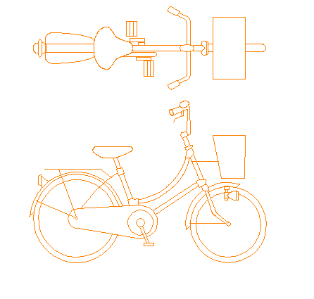 بلوک آماده اتوکد دوچرخه