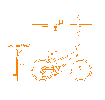 بلوک آماده اتوکد دوچرخه