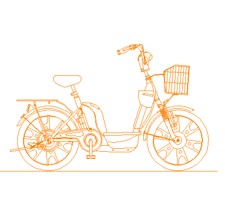 بلوک آماده اتوکد دوچرخه