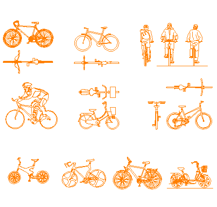 بلوک آماده اتوکد دوچرخه سواری