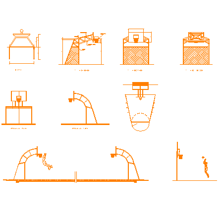بلوک آماده اتوکدی  زمین و مبلمان مربوط به ورزش بسکتبال